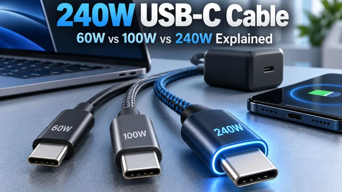 60W vs 100W vs 240W USB-C cable comparison