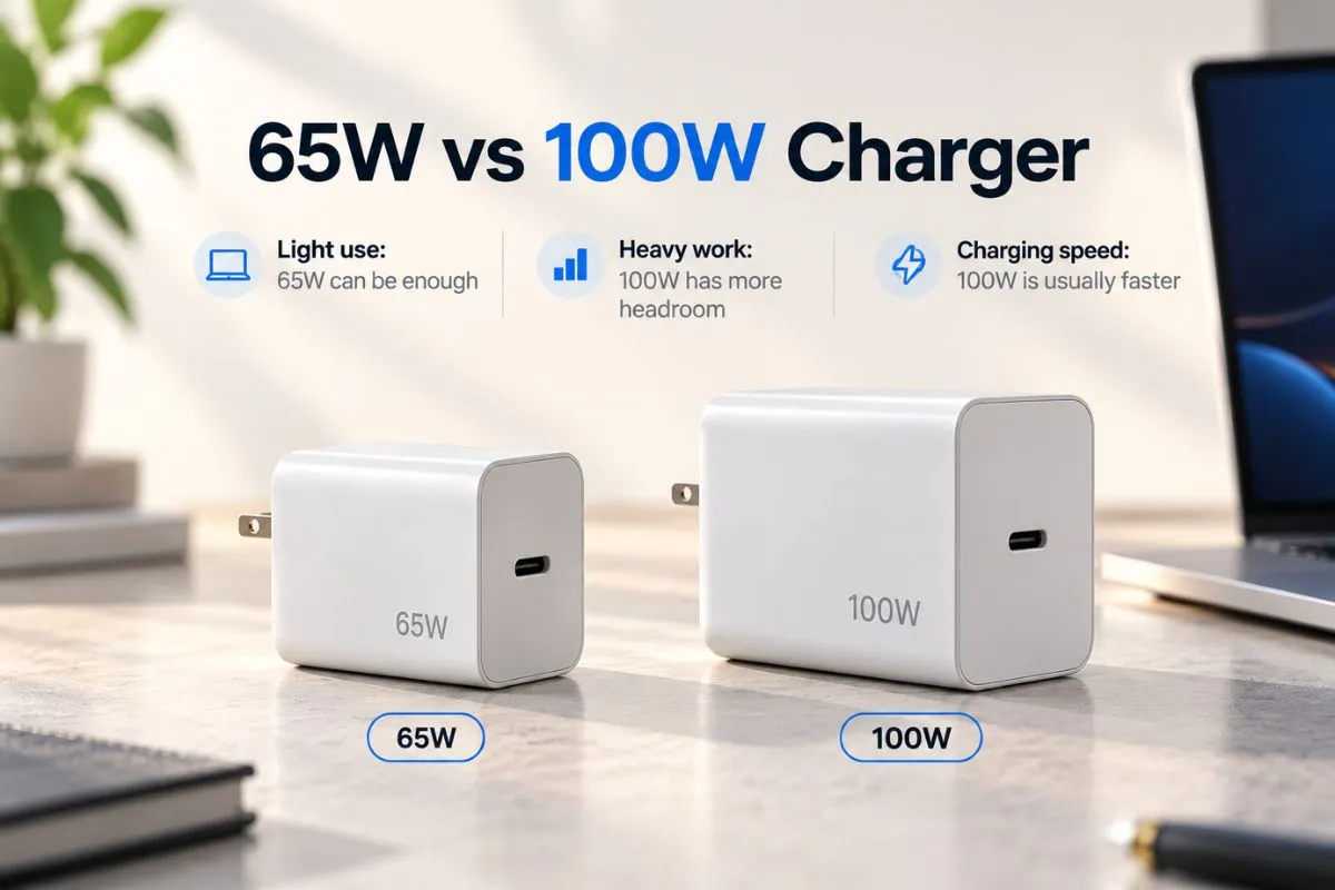 65W vs 100W USB-C laptop charger comparison