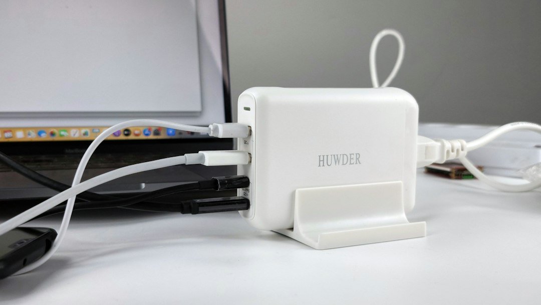 USB-C Power Delivery charger with multiple charging ports