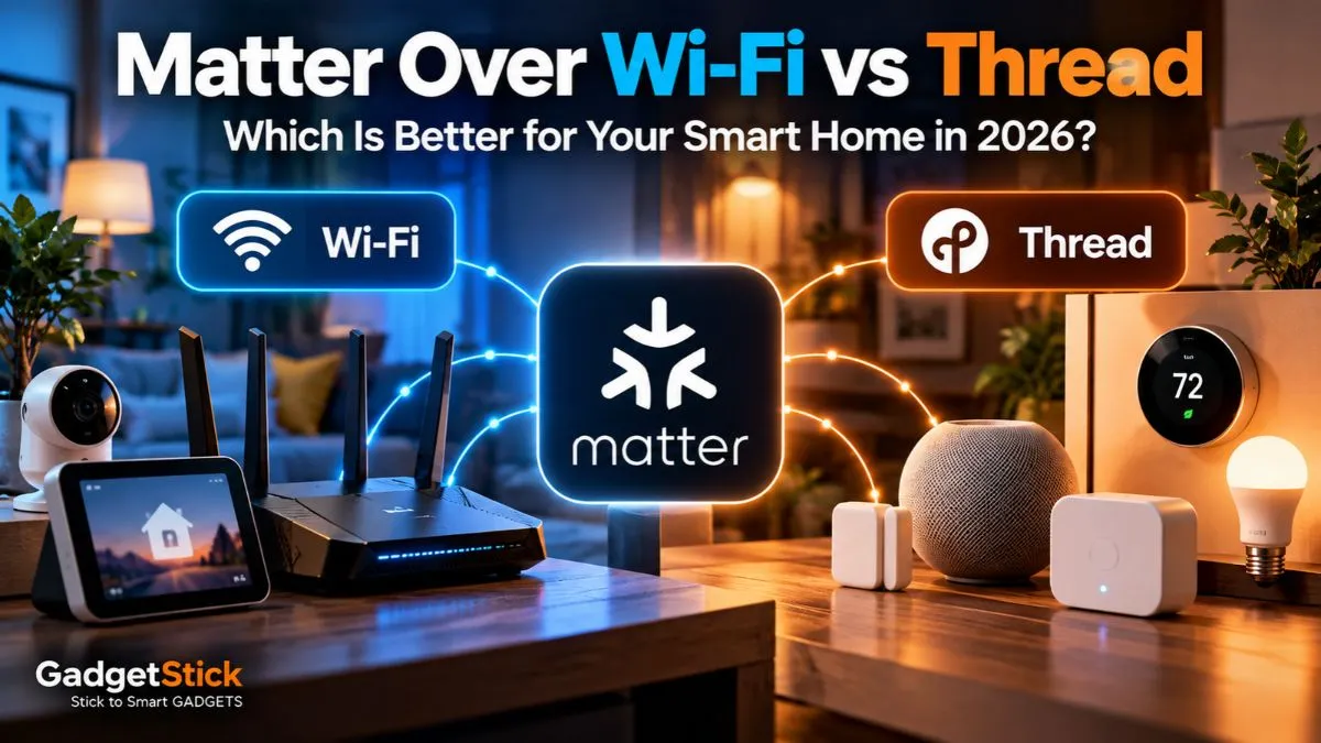 Matter over Wi-Fi vs Thread smart home comparison with connected devices