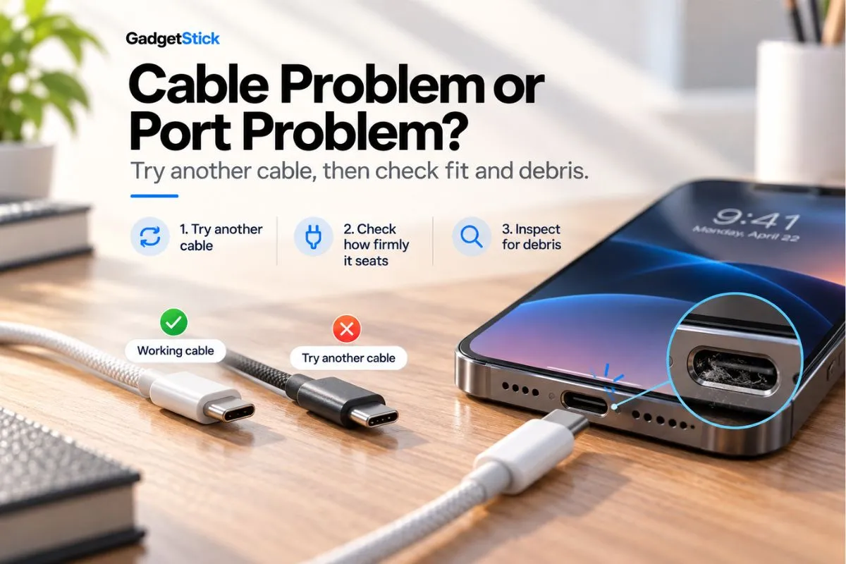 How to tell whether angle-dependent phone charging is caused by the cable or charging port