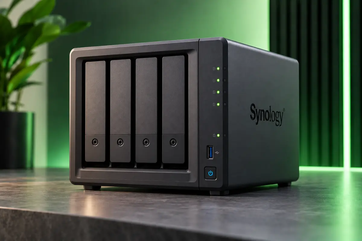 Synology DiskStation DS925 Plus NAS in studio product shot