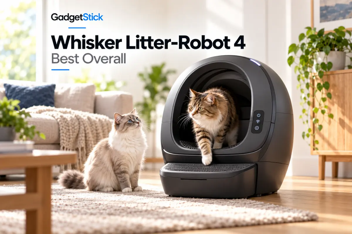 Whisker Litter-Robot 4 automatic litter box in a multi-cat home