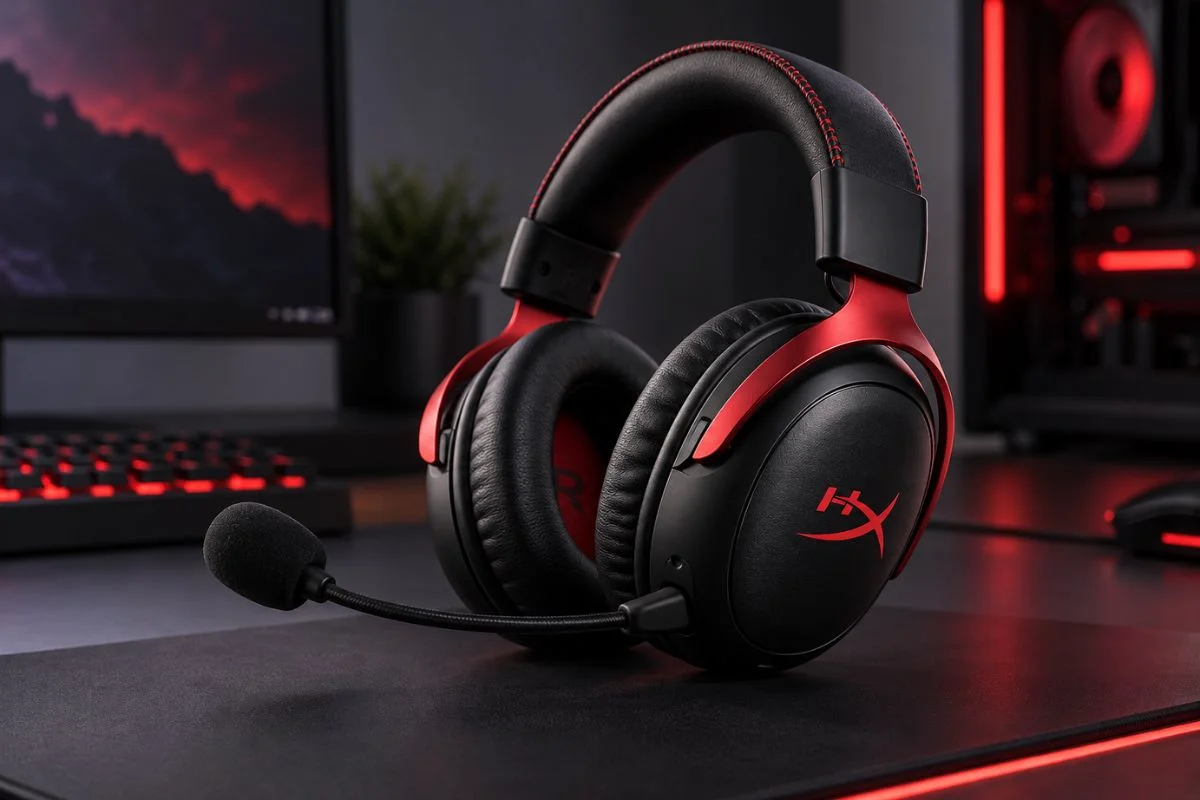 HyperX Cloud III S wireless gaming headset with detachable microphone