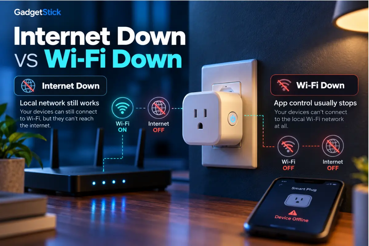 Difference between internet down and Wi-Fi down for smart plug control