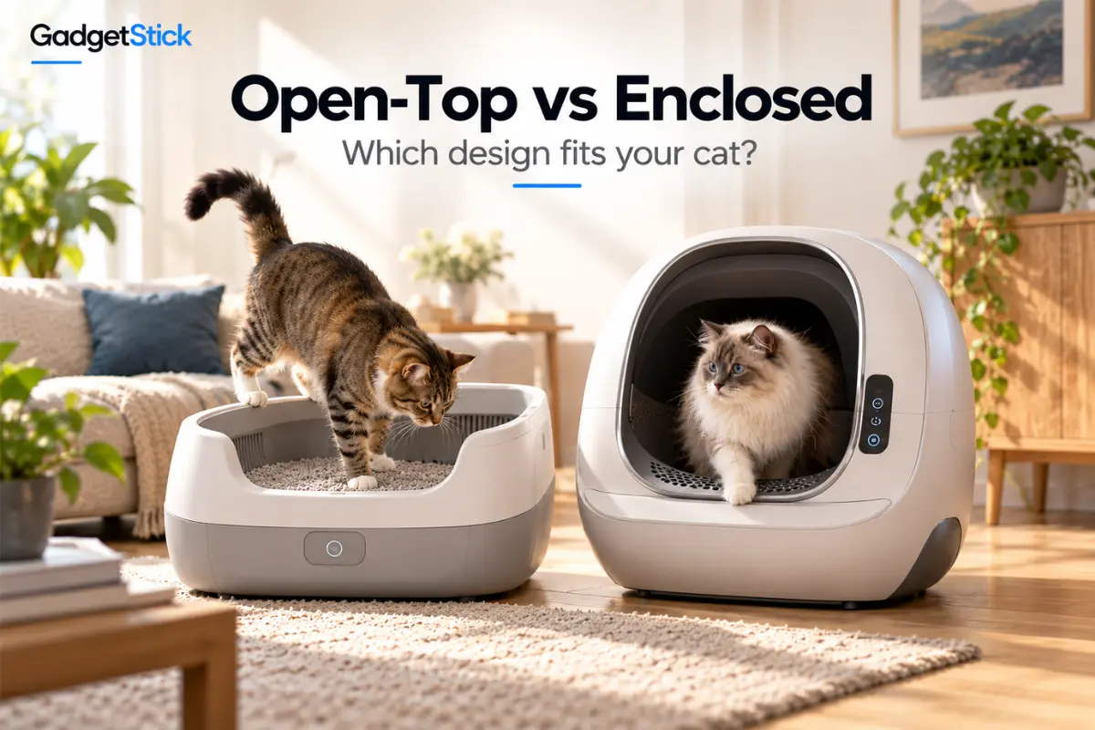 Open-top and enclosed automatic litter boxes compared for different cat preferences