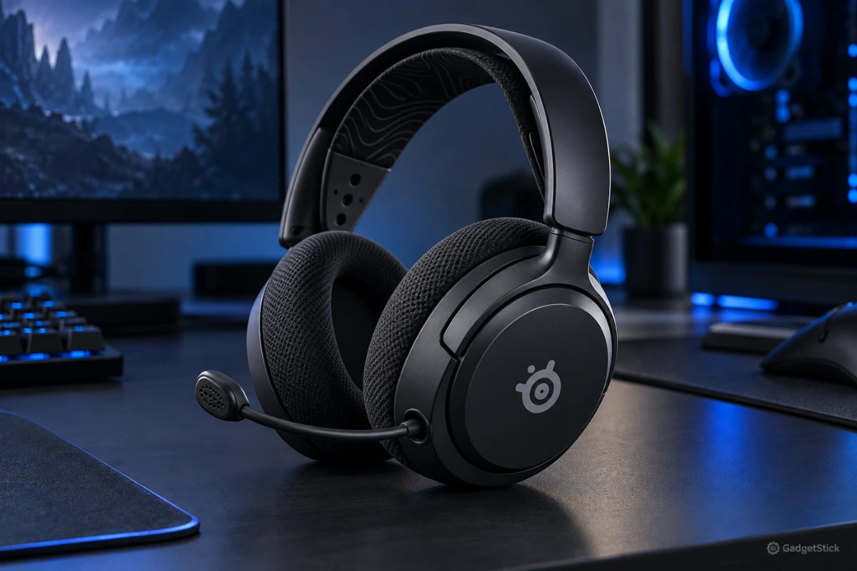 SteelSeries Arctis Nova 5 wireless gaming headset with boom microphone