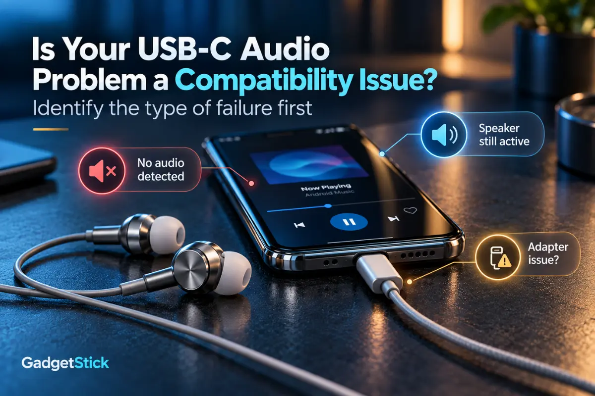 USB-C audio compatibility troubleshooting on an Android phone